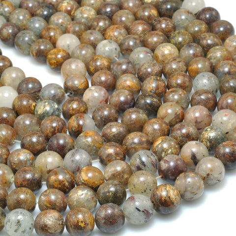 Natural Bronzite Quartz Stone smooth round beads wholesale jewelry making diy bracelet necklace 10mm