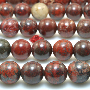 Natural Red Brecciated Jasper smooth round beads wholesale loose gemstones for jewelry making diy bracelet necklace