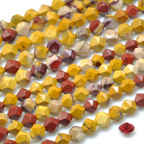 Natural Multicolor Mookaite Stone Faceted Star Cut Nugget beads wholesale loose gemstones for jewelry making diy