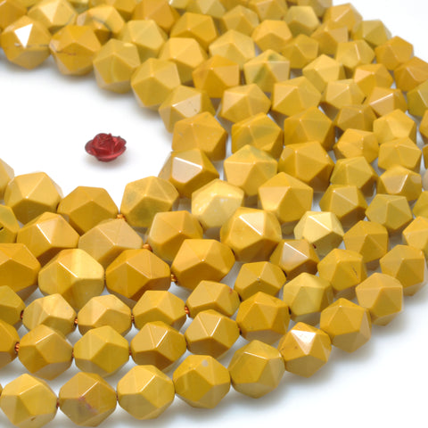 Natural Yellow Mookaite Stone faceted star cut nugget beads wholesale gemstone for jewelry making diy Bracelet