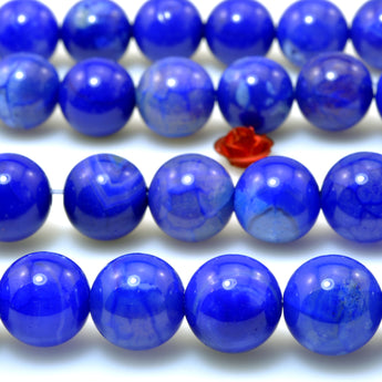 Blue Fire Agate smooth round loose beads wholesale gemstone jewelry making diy bracelet necklace
