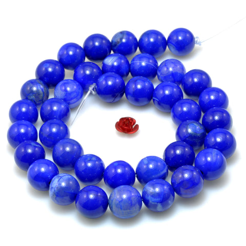 Blue Fire Agate smooth round loose beads wholesale gemstone jewelry making diy bracelet necklace