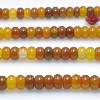 Natural Rainbow Agate Brown Agate stone smooth rondelle beads for jewelry making diy bracelet necklace