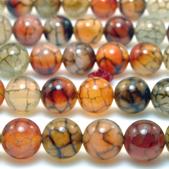 Rainbow Dragon Vein Agate Fire Agate smooth round loose beads wholesale gemstone jewelry making