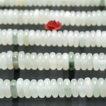 Natural Tianshan Emerald Jade smooth rondelle spacer beads loose gemstones for jewelry making DIY bracelet necklace