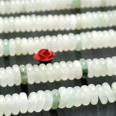 Natural Tianshan Emerald Jade smooth rondelle spacer beads loose gemstones for jewelry making DIY bracelet necklace