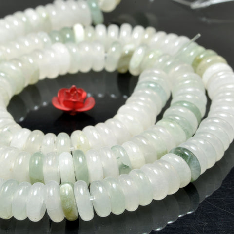 Natural Tianshan Emerald Jade smooth rondelle spacer beads loose gemstones for jewelry making DIY bracelet necklace