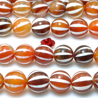 Rainbow Agate watermelon smooth round beads loose gemstones orange agate stone wholesale for jewelry making bracelet diy