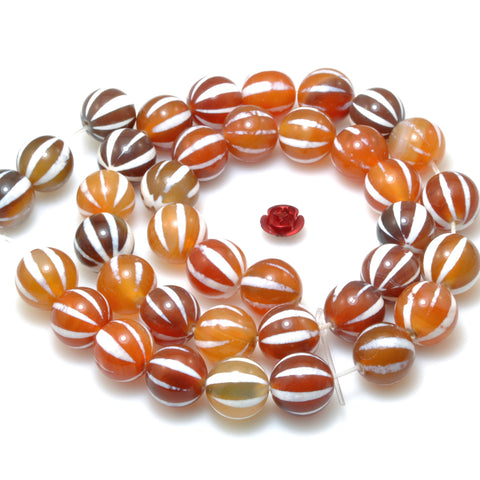 Rainbow Agate watermelon smooth round beads loose gemstones orange agate stone wholesale for jewelry making bracelet diy