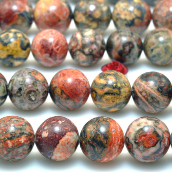 Natural Leopard Skin Jasper smooth round beads red gemstone wholesale for jewelry making diy bracelet necklace