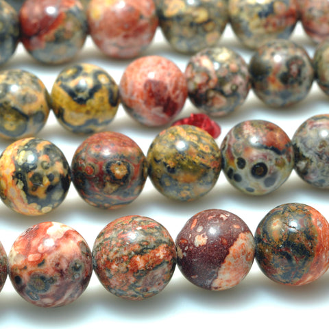Natural Leopard Skin Jasper smooth round beads red gemstone wholesale for jewelry making diy bracelet necklace