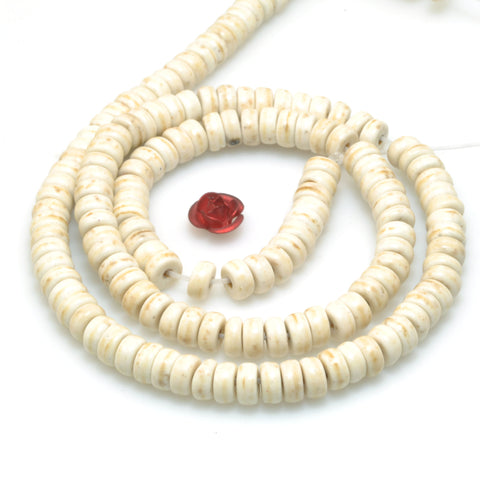 White Turquoise smooth wheel Heishi Synthetic beads wholesale gemstone for jewelry making diy bracelet