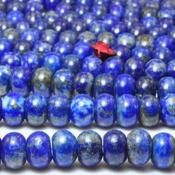 Natural Lapis Lazuli smooth rondelle beads loose gemstone wholesale jewelry making bracelet diy stuff