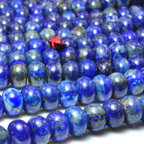 Natural Lapis Lazuli smooth rondelle beads loose gemstone wholesale jewelry making bracelet diy stuff