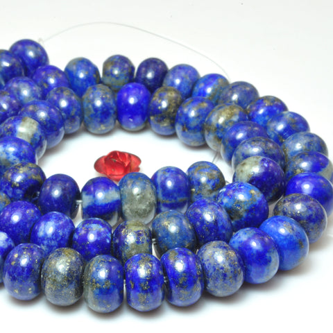 Natural Lapis Lazuli smooth rondelle beads loose gemstone wholesale jewelry making bracelet diy stuff