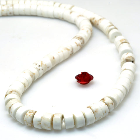 Natural White Turquoise Smooth Wheel Heishi Beads loose gemstones for jewelry making diy bracelet necklace