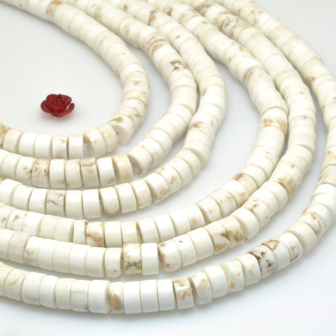 Natural White Turquoise Smooth Wheel Heishi Beads loose gemstones for jewelry making diy bracelet necklace
