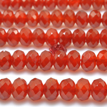 Natural Carnelian faceted rondelle beads wholesale gemstone loose stone  jewelry making bracelet diy