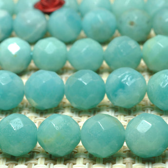Natural Amazonite faceted round beads wholesale loose gemstone for jewelry making diy bracelet necklace 8mm