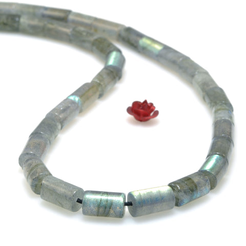 Natural Labradorite stone smooth tube beads wholesale loose gemstone for jewelry making diy bracelet necklace
