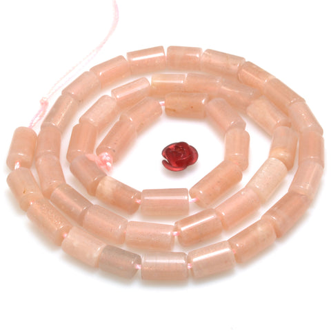 Natural Sunstone smooth tube beads whoelsale loose gemstones for jewelry making diy bracelet necklace
