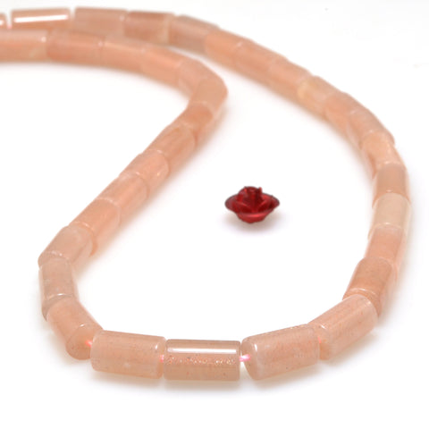 Natural Sunstone smooth tube beads whoelsale loose gemstones for jewelry making diy bracelet necklace