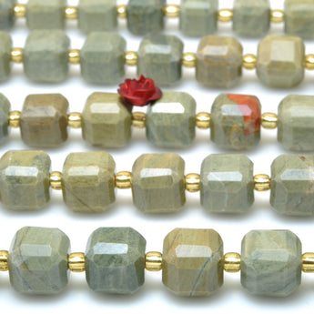Natural  Green Silver Leaf jasper faceted cube beads wholesale loose gemstone jewelry making bracelet necklace diy