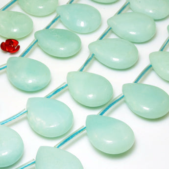 YesBeads natural Amazonite gemstone smooth teardrop beads wholesale 15x20mm