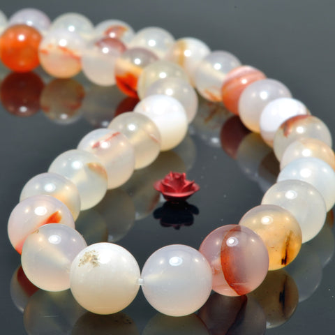 Natural Dendritic Agate ocean chalcedony smooth round beads wholesale gemstone Jewelry making diy