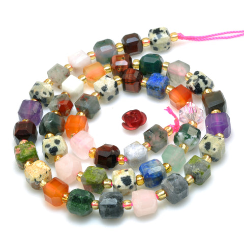 Natural mixed stones faceted cube beads multicolor jasper wholesale gemstone for jewelry DIY making bracelet necklace