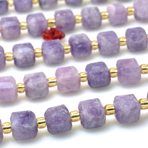 Natural Lilac Purple Quartz stone faceted cube beads wholesale gemstone for jewelry making diy bracelet necklace