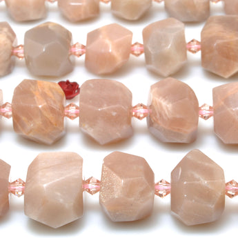 Natural Sunstone faceted nugget chunks beads wholesale loose gemstone jewelry making diy bracelet necklace