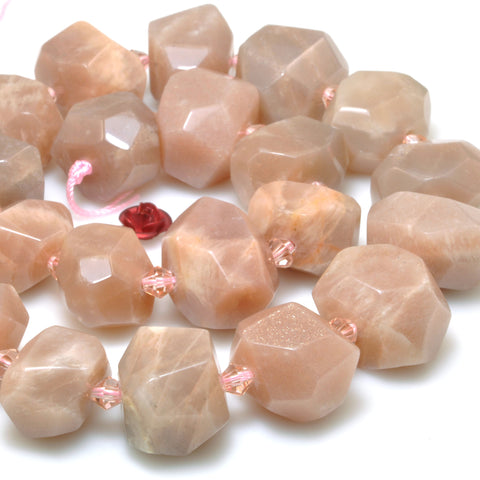 Natural Sunstone faceted nugget chunks beads wholesale loose gemstone jewelry making diy bracelet necklace