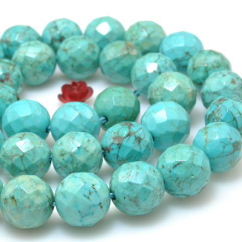 Green Turquoise faceted round beads wholesale loose gemstones semie precious stone for jewelry making diy bracelet necklace