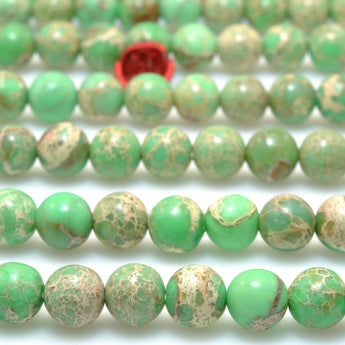 Green Imperial Jasper smooth round loose beads sea sediment gemstone wholesale jewelry making diy bracelet necklace