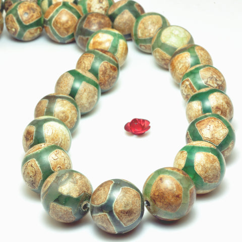Tibetan Agate Dzi turtleback smooth round beads wholesale loose gemstone for jewelry making DIY