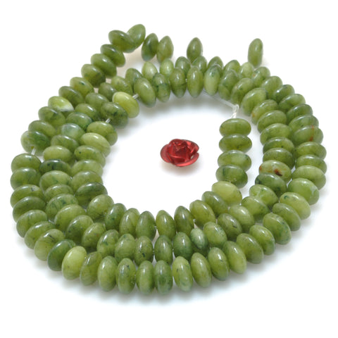 Natural Green Jade smooth disc rondelle beads wholesale loose gemstones for  jewelry making DIY bracelet necklace