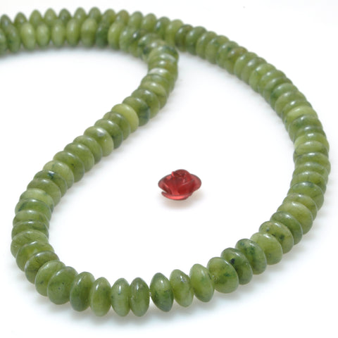 Natural Green Jade smooth disc rondelle beads wholesale loose gemstones for  jewelry making DIY bracelet necklace