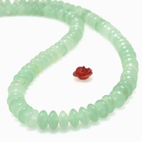 Natural Green Aventurine smooth disc rondelle beads wholesale loose gemstones for  jewelry making DIY bracelet necklace