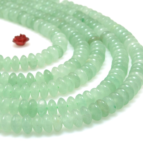 Natural Green Aventurine smooth disc rondelle beads wholesale loose gemstones for  jewelry making DIY bracelet necklace