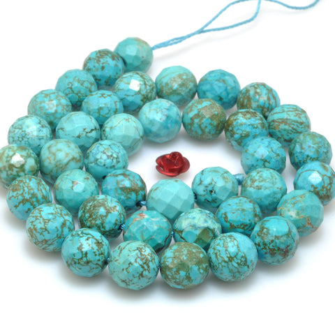 Green Turquoise faceted round beads wholesale loose gemstones semie precious stone for jewelry making diy bracelet necklace