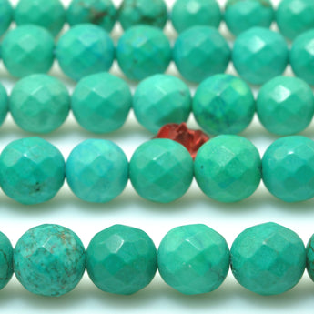 Green Turquoise faceted round beads loose stones wholesale gemstone for jewelry making diy bracelet necklace
