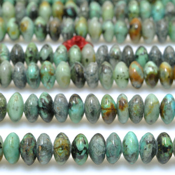 Natural African Turquoise stone smooth disc rondelle beads green turquoise wholesale loose gemstones for  jewelry making DIY bracelet necklace