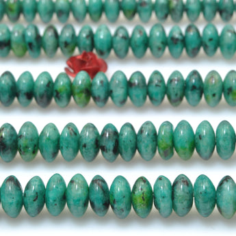 African Turquoise stone smooth disc rondelle beads green turquoise wholesale loose gemstones for  jewelry making DIY bracelet necklace