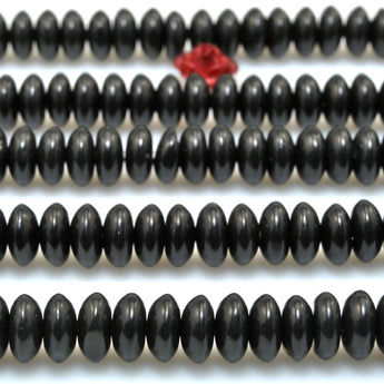 Natural Black Jasper Stone smooth disc rondelle beads stone wholesale loose gemstones for  jewelry making DIY bracelet necklace