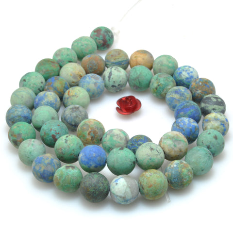 Natural Chrysocolla Stone matte round beads wholesale gemstone jewelry making diy bracelet necklace