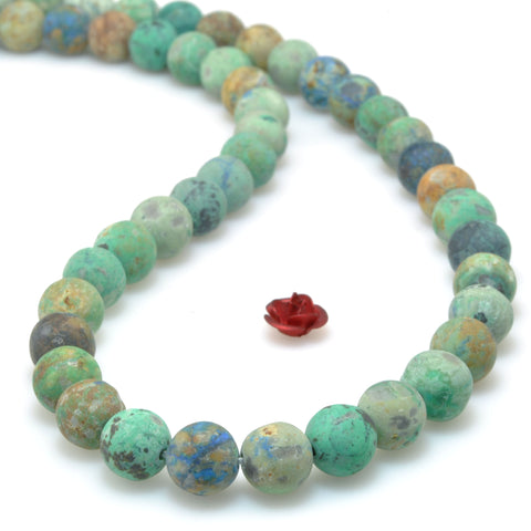 Natural Chrysocolla Stone matte round beads wholesale gemstone jewelry making diy bracelet necklace