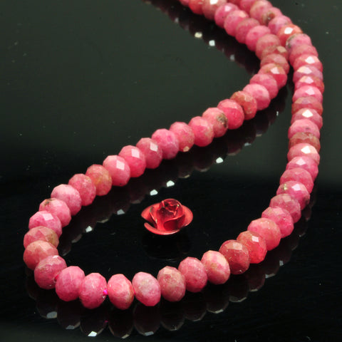 Natural Red Rhodochrosite faceted rondelle beads wholesale loose gemstone semi precious stone for jewelry making DIY