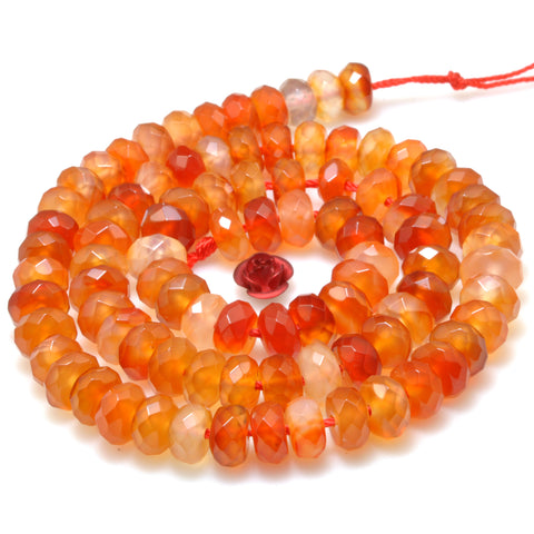Natural Rainbow Agate orange red faceted rondelle beads wholesale loose gemstone for jewelry making DIY
