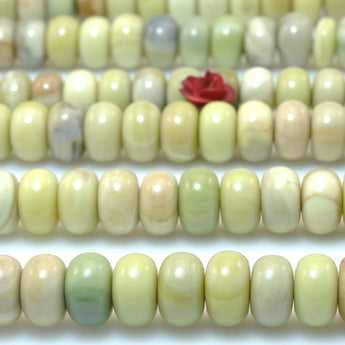 Natural Butter Jade smooth rondelle beads green stone wholesale loose gemstones for jewelry making diy bracelet necklace